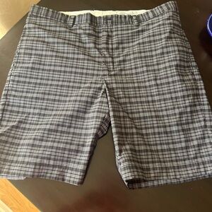 Greg Norman Collection Black and White Flat Front Shorts